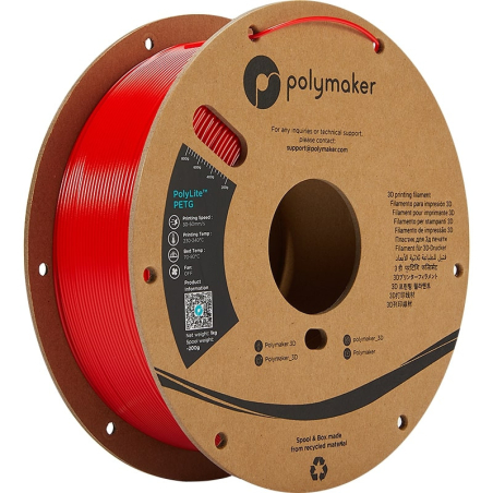 PolyLite PETG Rouge - 1.75mm - 1 kg