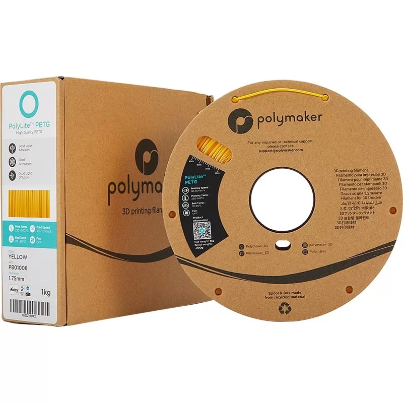 Packaging PolyLite PETG Jaune - 2.85mm - 1 kg Packaging PolyLite PETG Jaune - 2.85mm - 1 kg