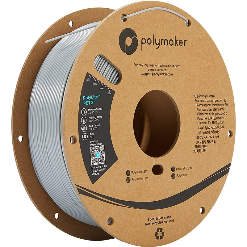 PolyLite PETG Gris - 1.75mm - 1 kg