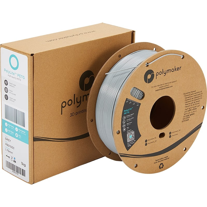 Emballage PolyLite PETG Gris - 1.75mm - 1 kg