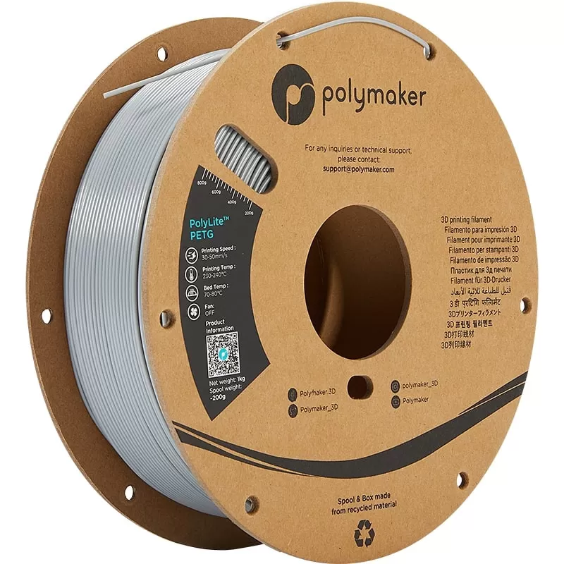 PolyLite PETG Gris - 2.85mm - 1 kg PolyLite PETG Gris - 2.85mm - 1 kg