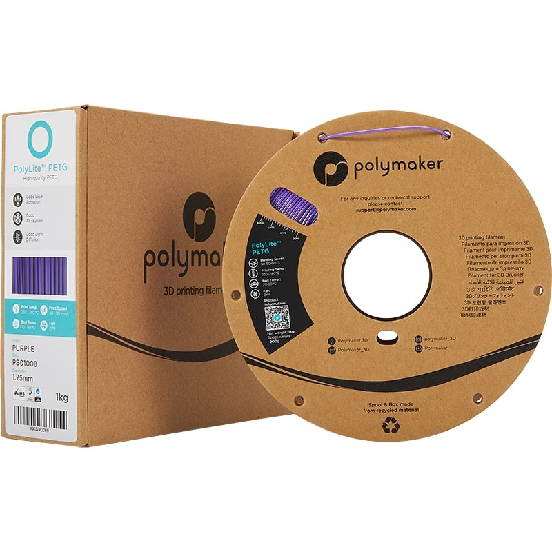 Packaging PolyLite PETG Violet - 1.75mm - 1 kg