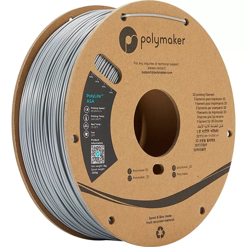 PolyLite ASA Gris - 2.85mm - 1 kg PolyLite ASA Gris - 2.85mm - 1 kg