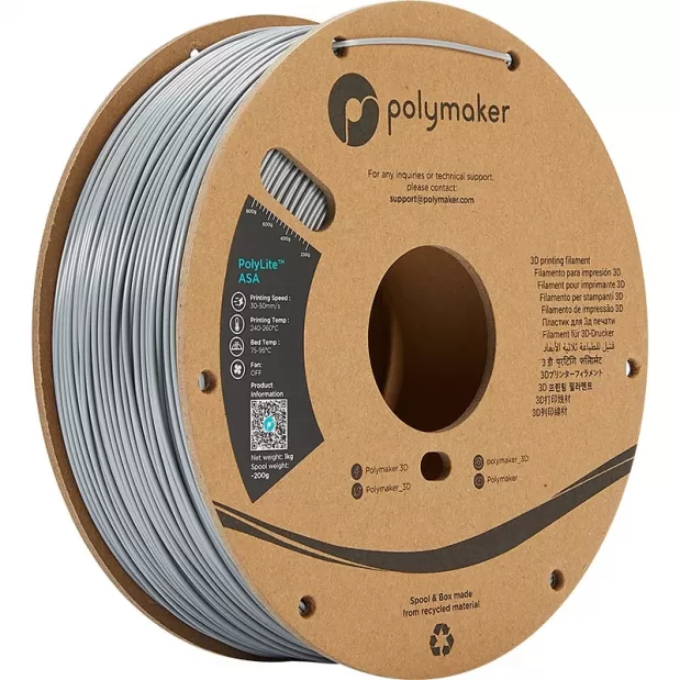 PolyLite ASA Gris - 2.85mm - 1 kg