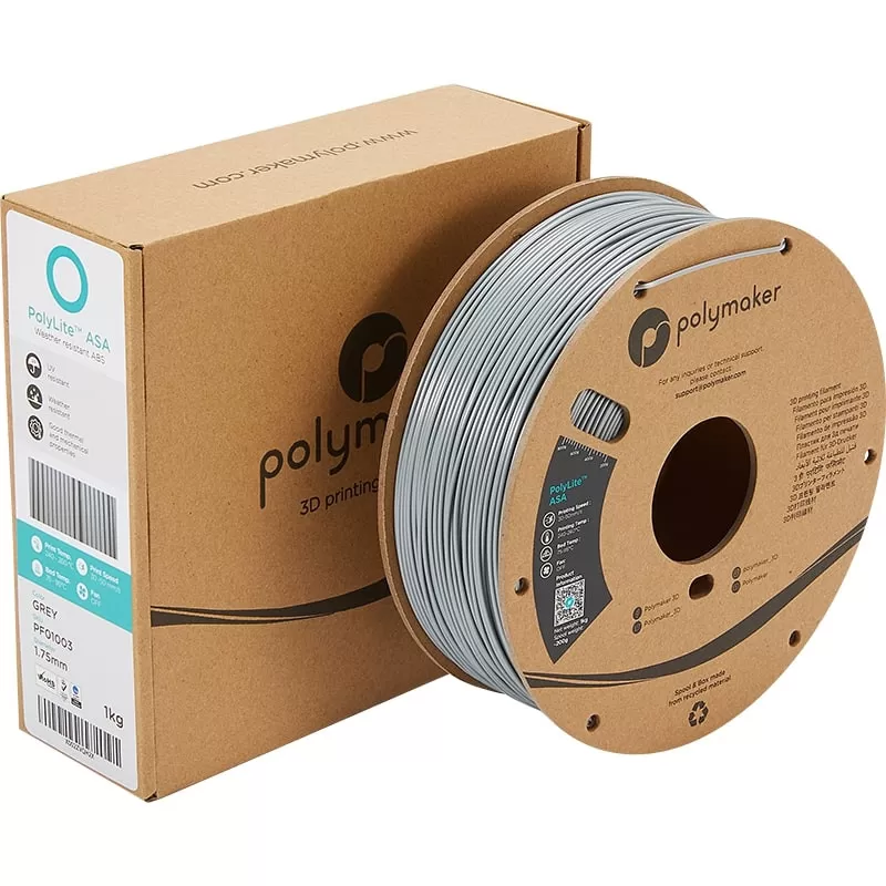 Emballage PolyLite ASA Gris - 2.85mm - 1 kg Emballage PolyLite ASA Gris - 2.85mm - 1 kg
