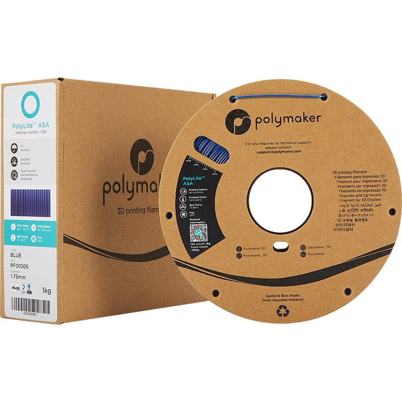 Packaging PolyLite ASA Bleu - 2.85mm - 1 kg