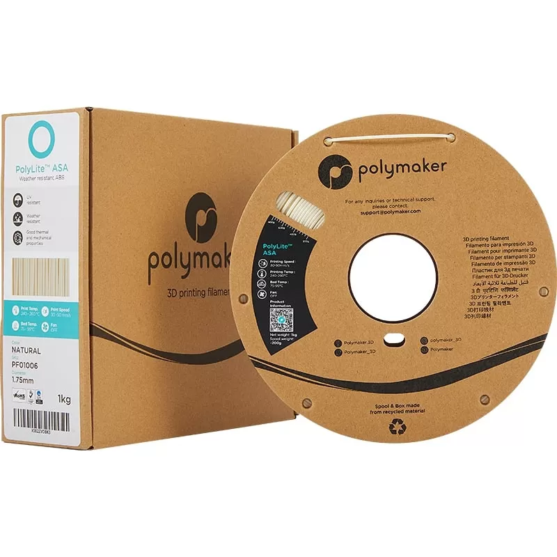 Packaging PolyLite ASA Naturel - 1.75mm - 1 kg Packaging PolyLite ASA Naturel - 1.75mm - 1 kg