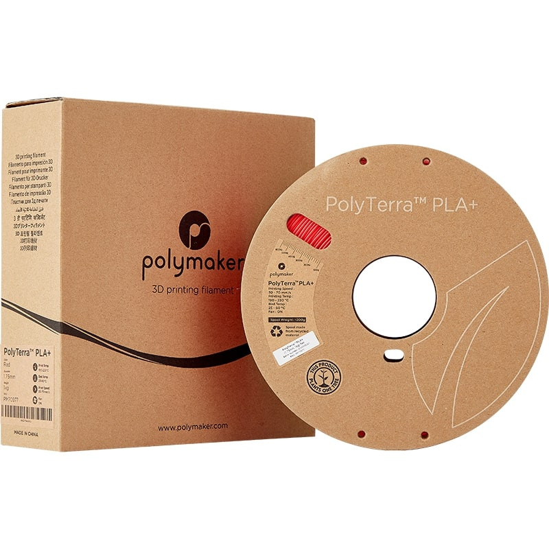 Achat PolyTerra PLA+ Rouge - 1.75mm - 1 kg - Polyfab3D