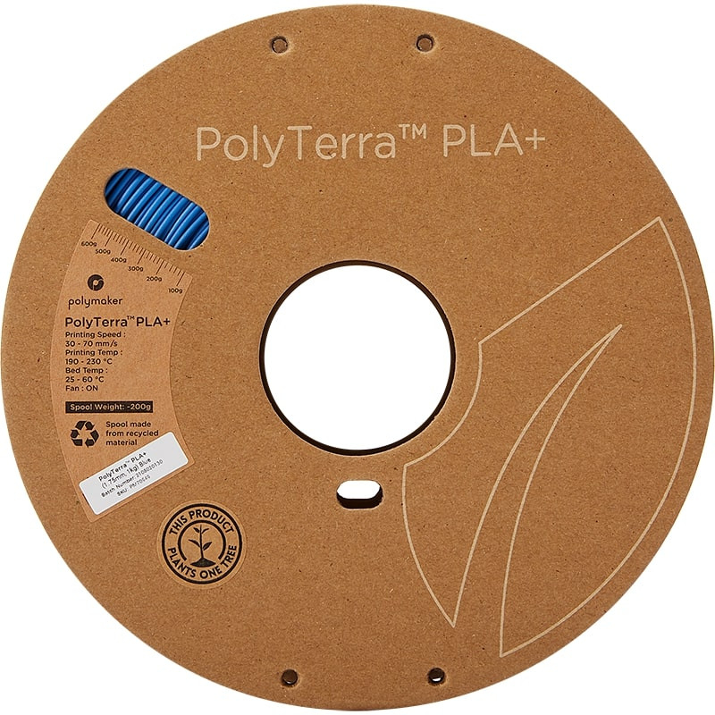 Enrouleur PolyTerra+ PLA Bleu - 1.75mm - 1 kg