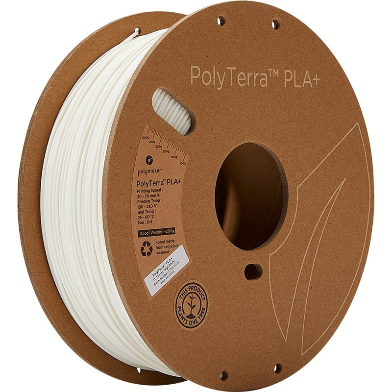 Achat PolyTerra PLA+ Blanc - 1.75mm - 1 kg - Polyfab3D