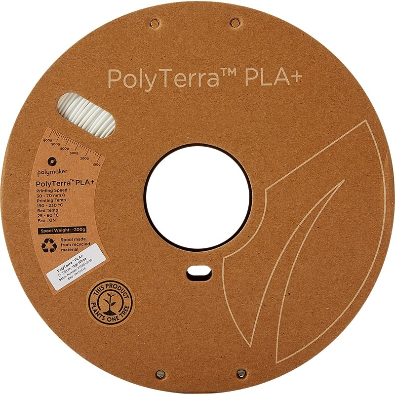 Bobine PolyTerra+ PLA Blanc - 1.75mm - 1 kg