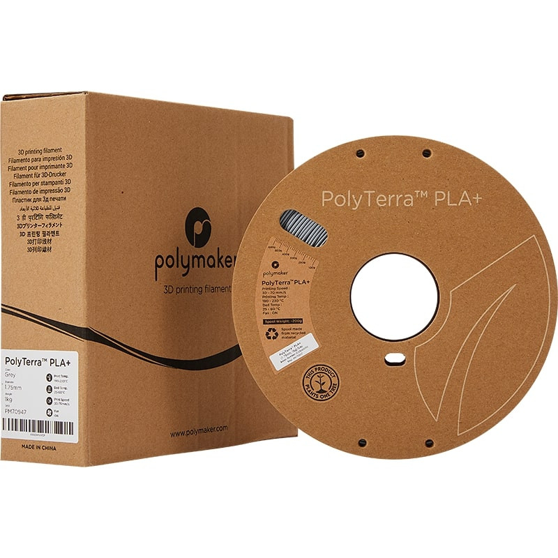 Packaging PolyTerra+ PLA Gris - 1.75mm - 1 kg