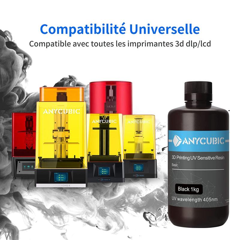 Compatibilité résine standard Noire Anycubic - 1Kg