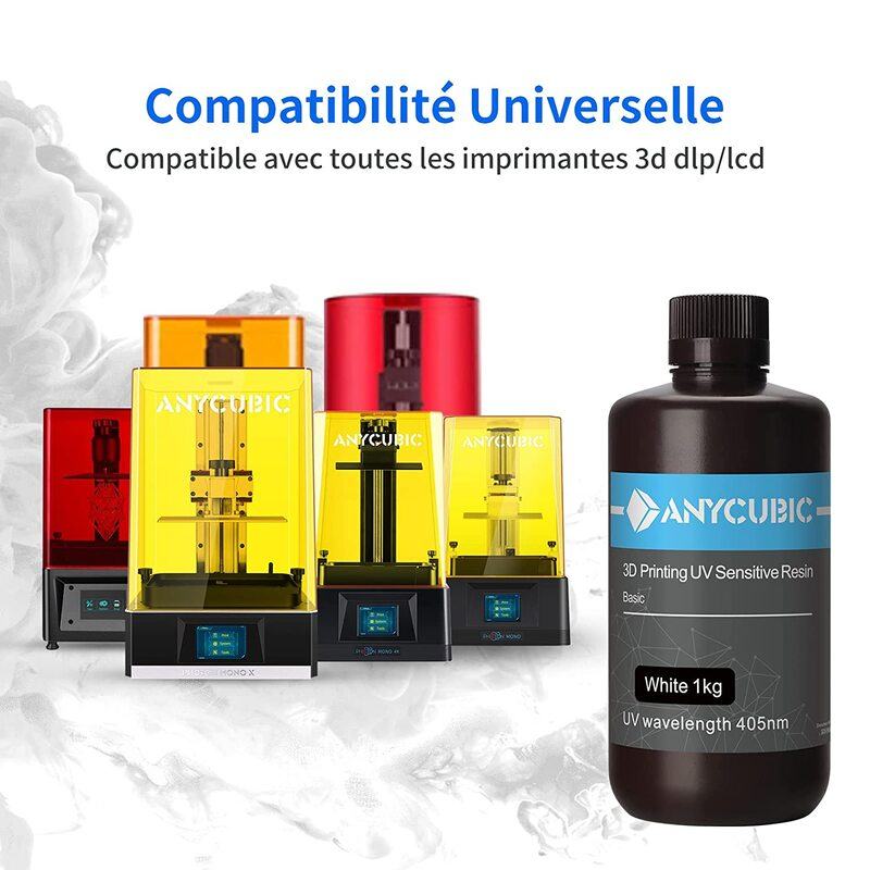 Compatibilité résine standard Blanche Anycubic - 1000 ml