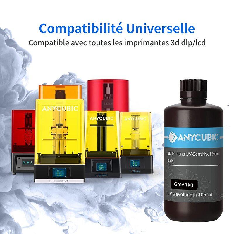 Compatibilité résine standard Grise Anycubic - 1000 ml