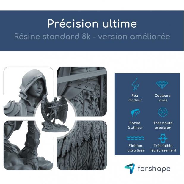 Précision - Résine 8K Grise Forshape Premium - 1Kg