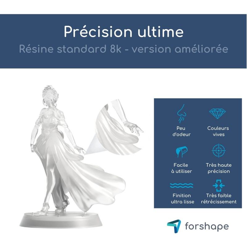 Précisuin résine 8K Transparente Forshape Premium - 1Kg