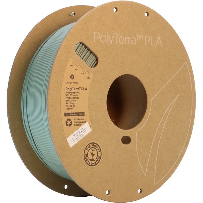 PolyTerra PLA Muted Green (Vert) - 1.75mm - 1 kg
