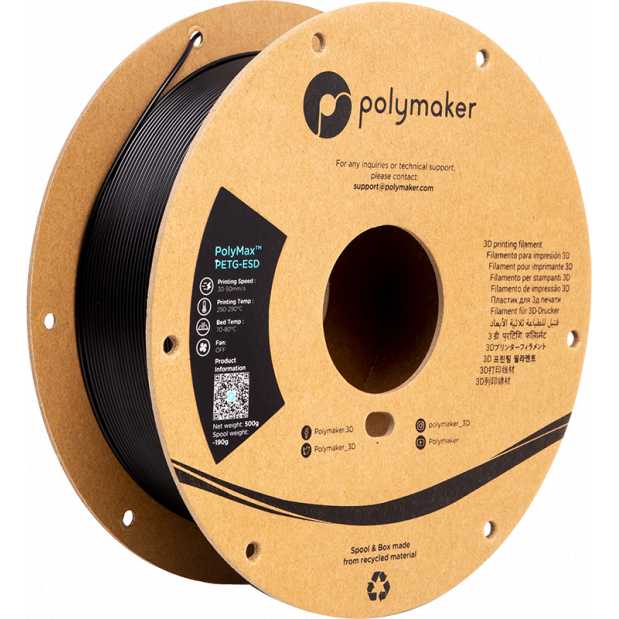 PolyMax Tough PETG ESD Noir - 2.85mm - 500 g