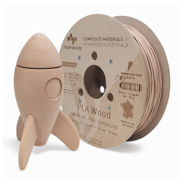 Nanovia - PLA Bois : composite de pin 45% - 1,75mm - 500 g