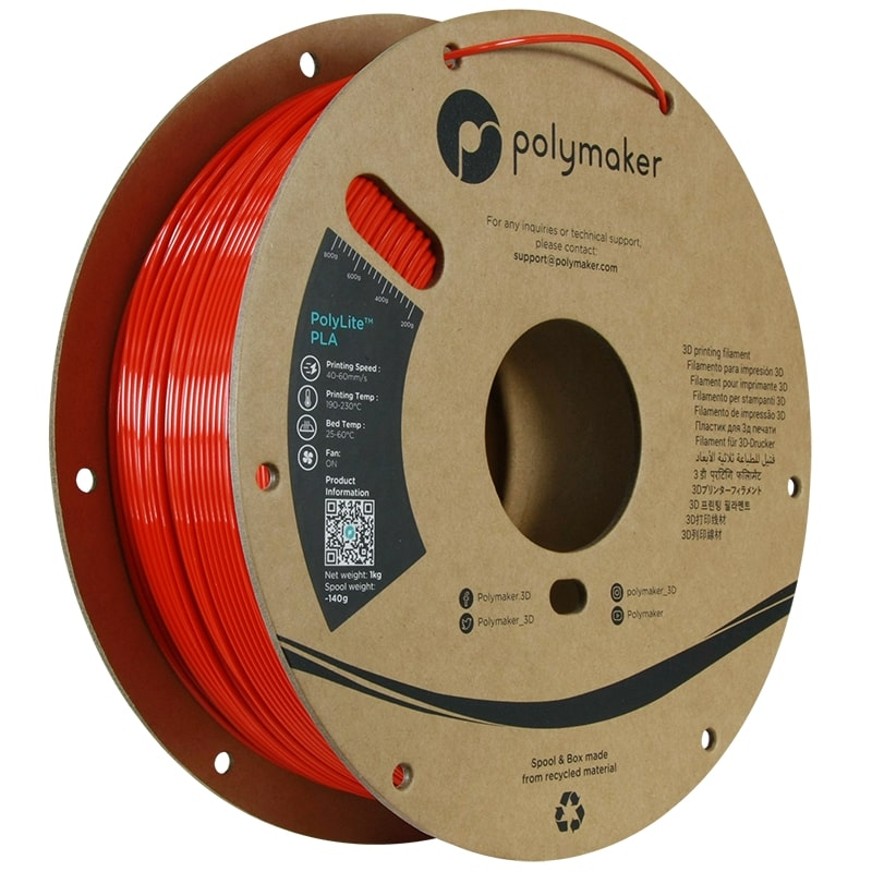 Achat Polylite Silk PLA Rouge - 1.75mm - 1 kg - Polyfab3D