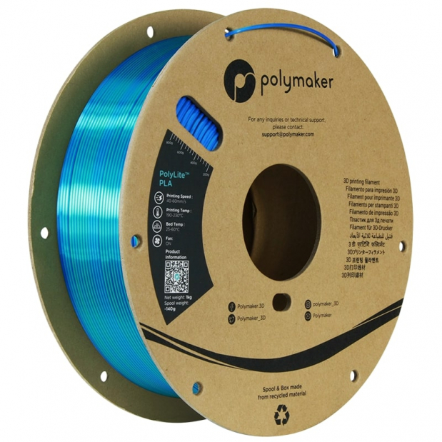 Polylite Dual Silk PLA Caribbean Sea Blue-Green - 1.75mm - 1 kg