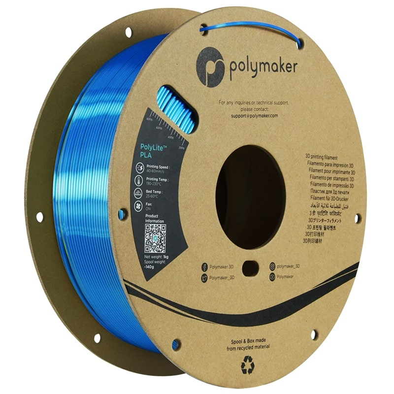 Achat Polylite Silk PLA Chameleon Yellow-Blue - 1.75mm - 1 kg - Polyfab3D