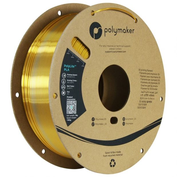 Polylite Dual Silk PLA Crown Gold-Silver - 1.75mm - 1 kg