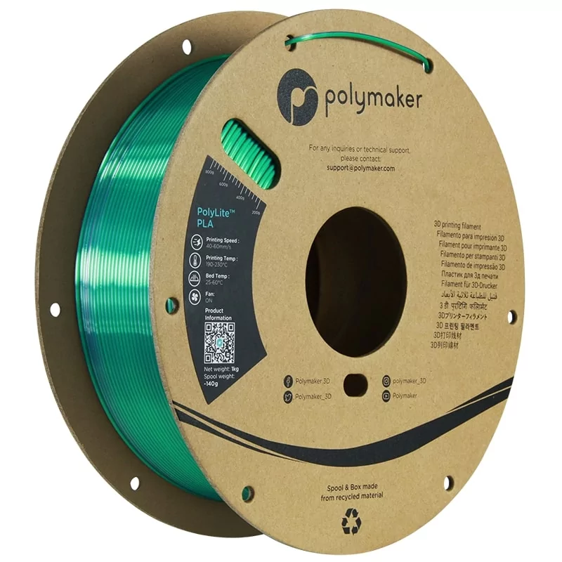 Polylite Dual Silk PLA Vert Jade-Chrome - 1.75mm - 1 kg Polylite Dual Silk PLA Vert Jade-Chrome - 1.75mm - 1 kg