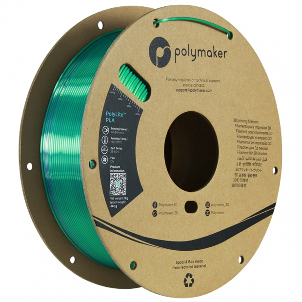 Polylite Dual Silk PLA Vert Jade-Chrome - 1.75mm - 1 kg