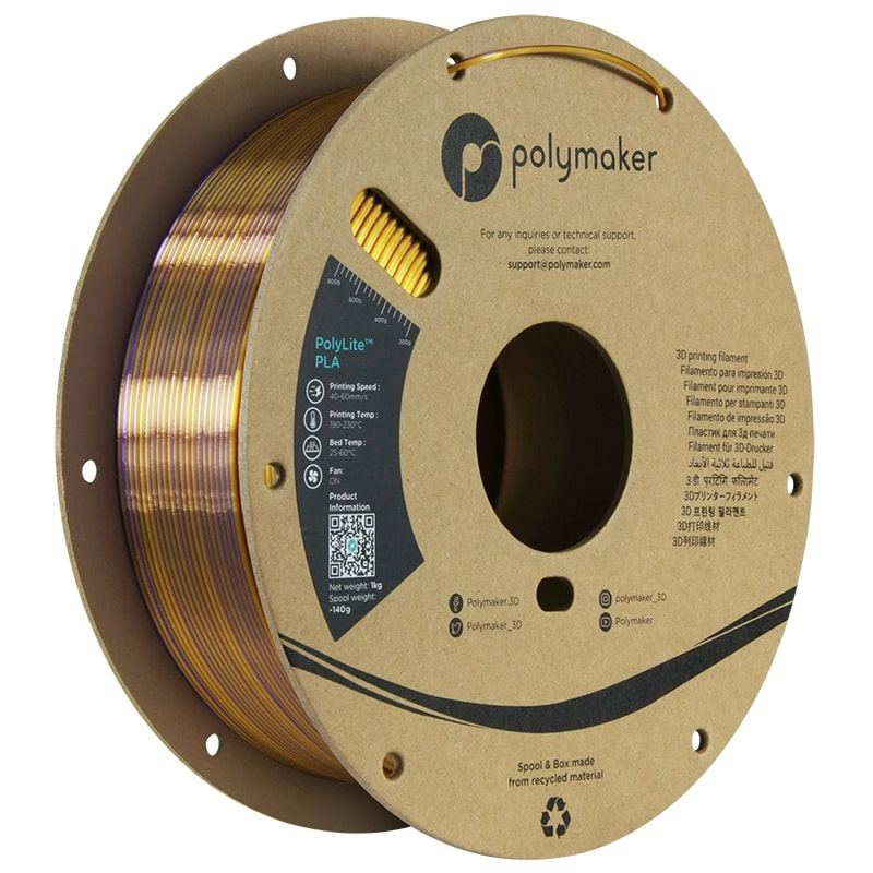Polylite Dual Silk PLA Sovereign Gold-Purple - 1.75mm - 1 kg
