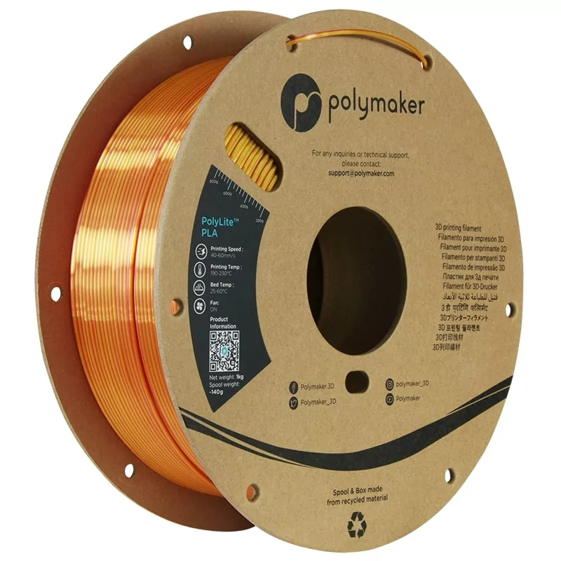 Polylite Dual Silk PLA Sunset Gold-Red - 1.75mm - 1 kg Polylite Dual Silk PLA Sunset Gold-Red - 1.75mm - 1 kg