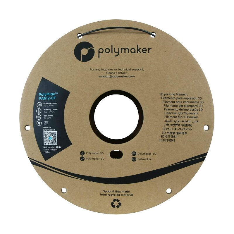 Polymide PA612-CF Noir - 1.75mm - 500 g
