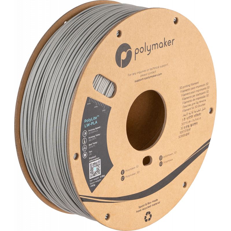 PolyLite LW-PLA Gris - 1.75mm - 800 g