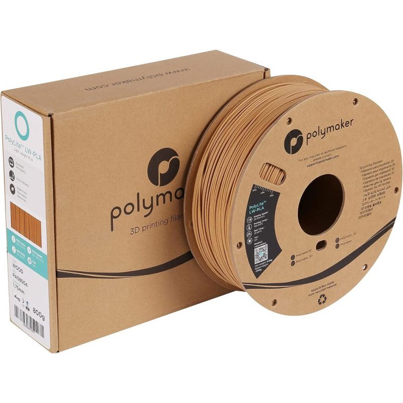 PolyLite LW-PLA Wood (bois) - 1.75mm - 800 g - Polyfab3D