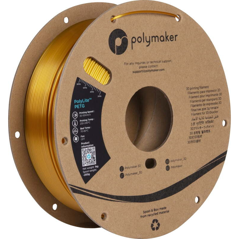 PolyLite PETG Gold - 1.75mm - 1 kg - Polyfab3D