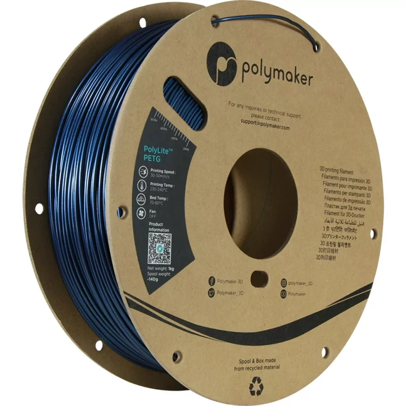 PolyLite PETG Bleu foncé - 1.75mm - 1 kg PolyLite PETG Bleu foncé - 1.75mm - 1 kg