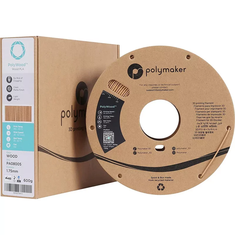 Emballage Polywood PLA Imitation Bois - 1.75mm - 600 g Emballage Polywood PLA Imitation Bois - 1.75mm - 600 g