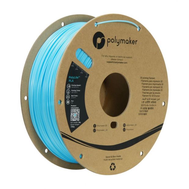 PolyLite PLA Sky Blue (Bleu Ciel) - 1.75mm - 1 kg