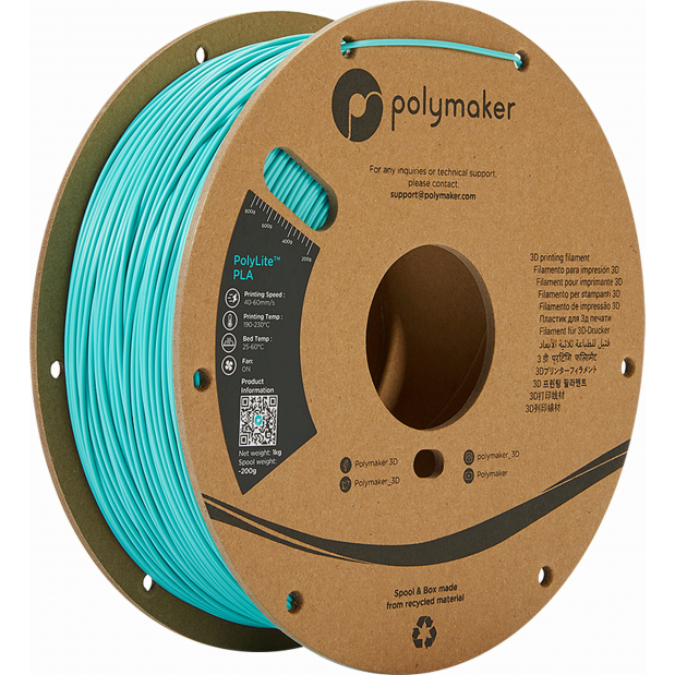 PolyLite PLA Polymaker Teal (Bleu-canard) - 1.75mm - 1 kg