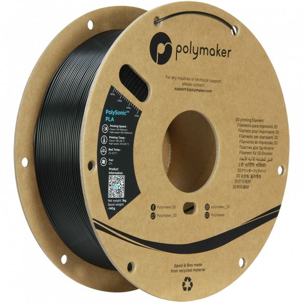 PolySonic PLA (High Speed) Noir - 1.75mm - 1 kg