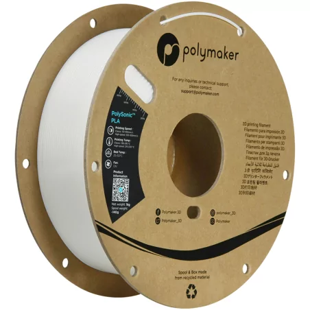 PolySonic PLA (High Speed) Blanc - 1.75mm - 1 kg