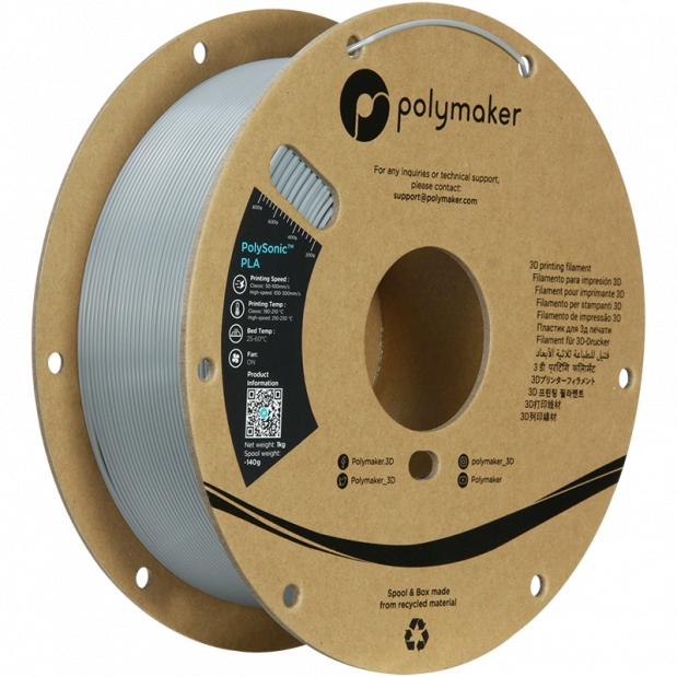 PolySonic PLA (High Speed) Gris - 1.75mm - 1 kg
