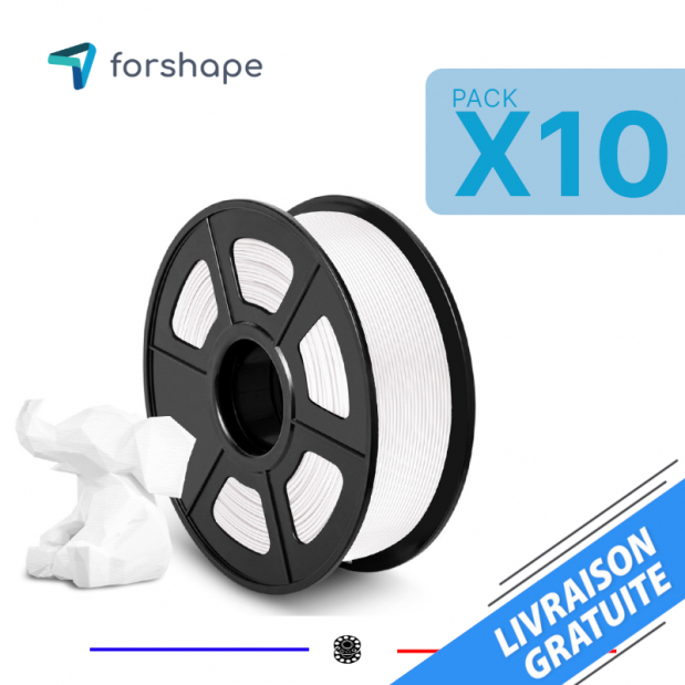 Pack x10 PLA Forshape ecoPLA Blanc - 10 Kg - 1.75mm