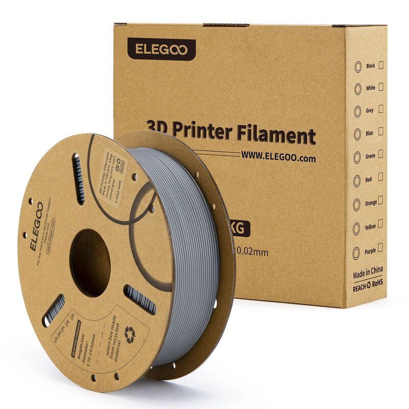 Elegoo PLA Gris - 1.75mm - 1 kg - Polyfab3D