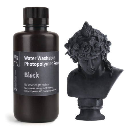Résine Lavable à l'eau Black Smooky Elegoo - 1000 ml