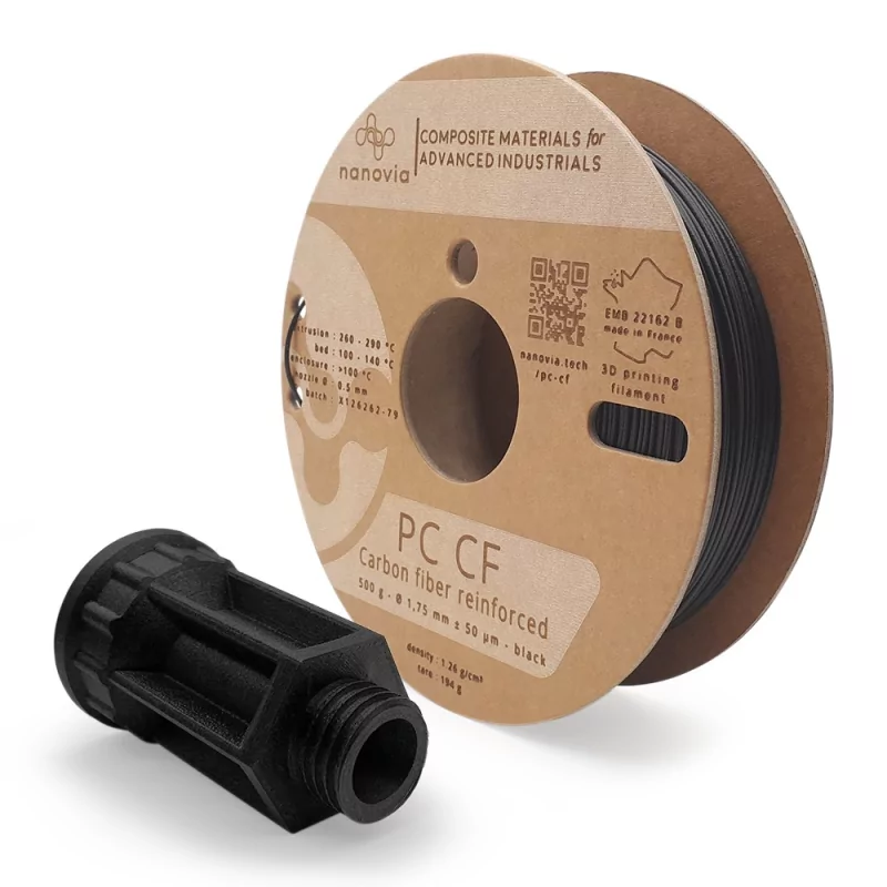 PC-CF Nanovia (renforcé en fibres de carbone) - 1.75mm - 500 g PC-CF Nanovia (renforcé en fibres de carbone) - 1.75mm - 500 g