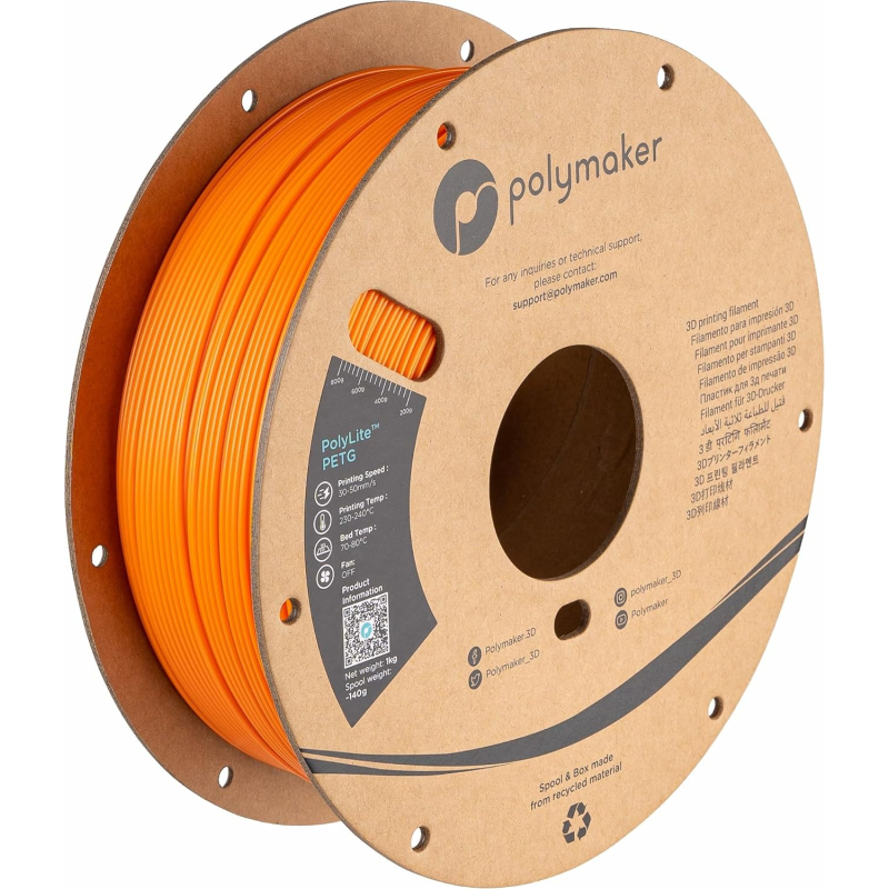 PolyLite PETG Orange - 1.75mm - 1 kg