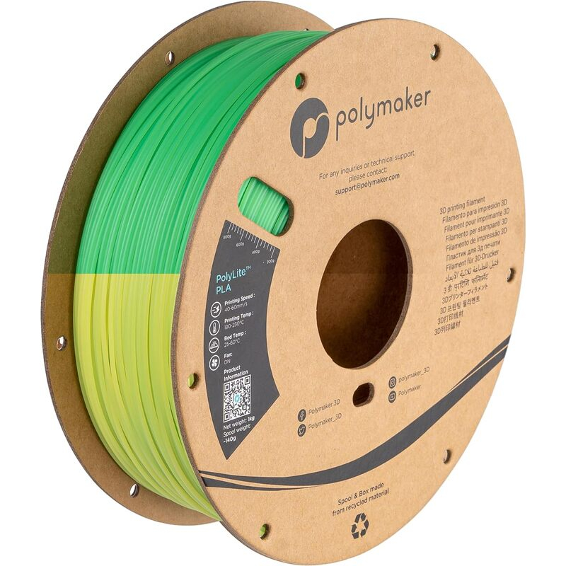 Polylite PLA Temperature Color Change - Green Lime - 1.75mm - 1kg
