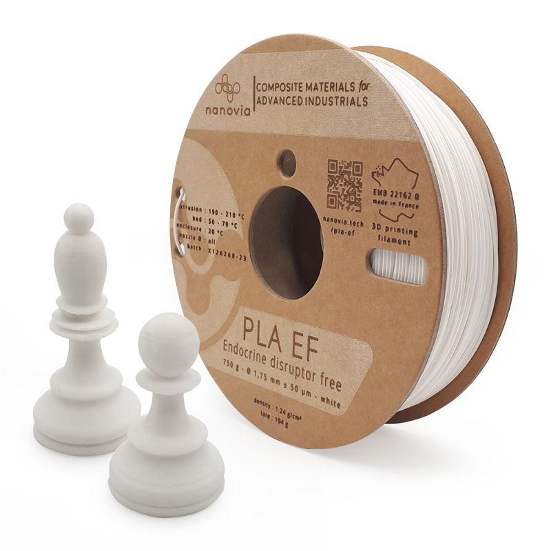 Nanovia - PLA 3D850 EF (sans perturbateurs endocriniens) Blanc - 1,75mm - 750g